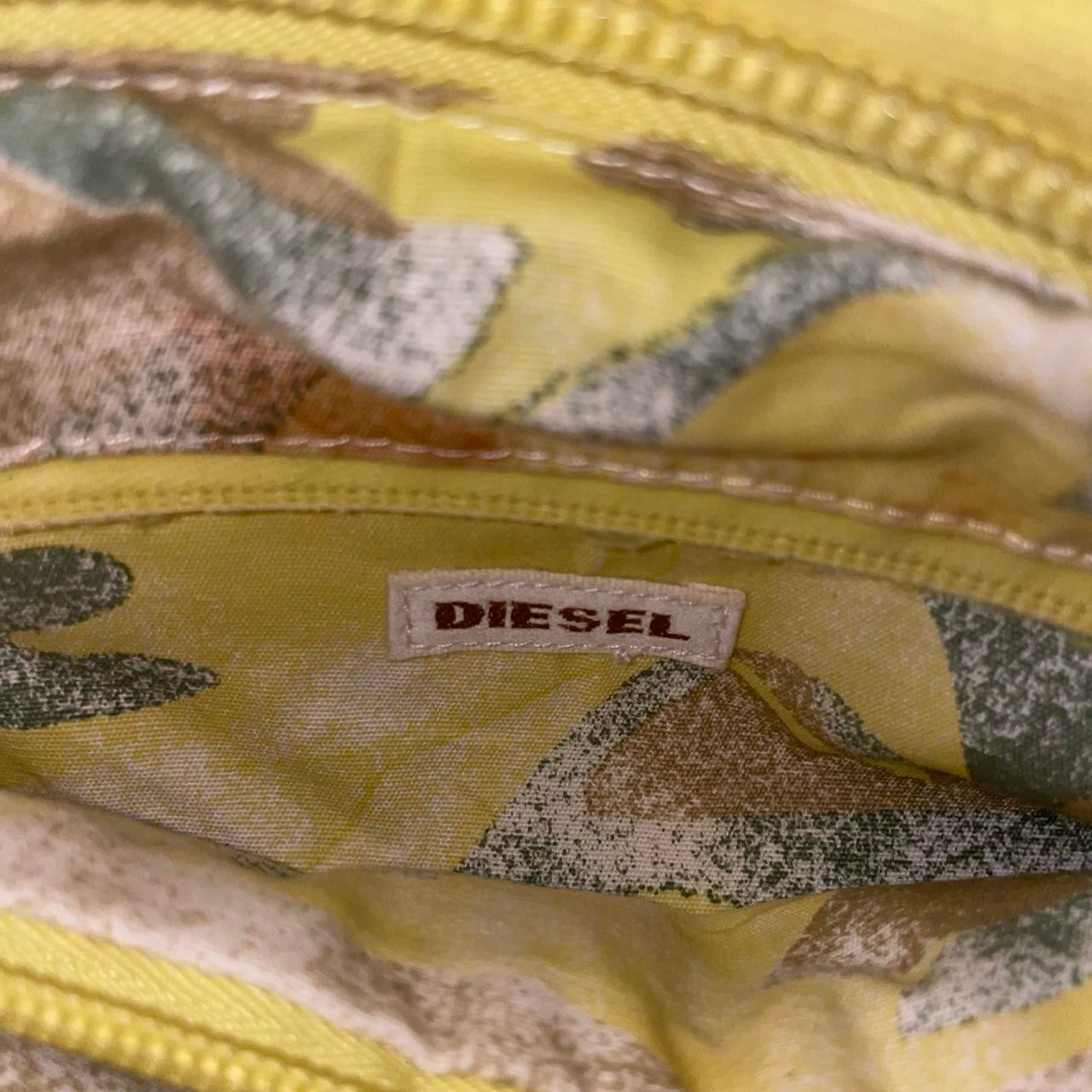 Diesel yellow graphic canvas tote