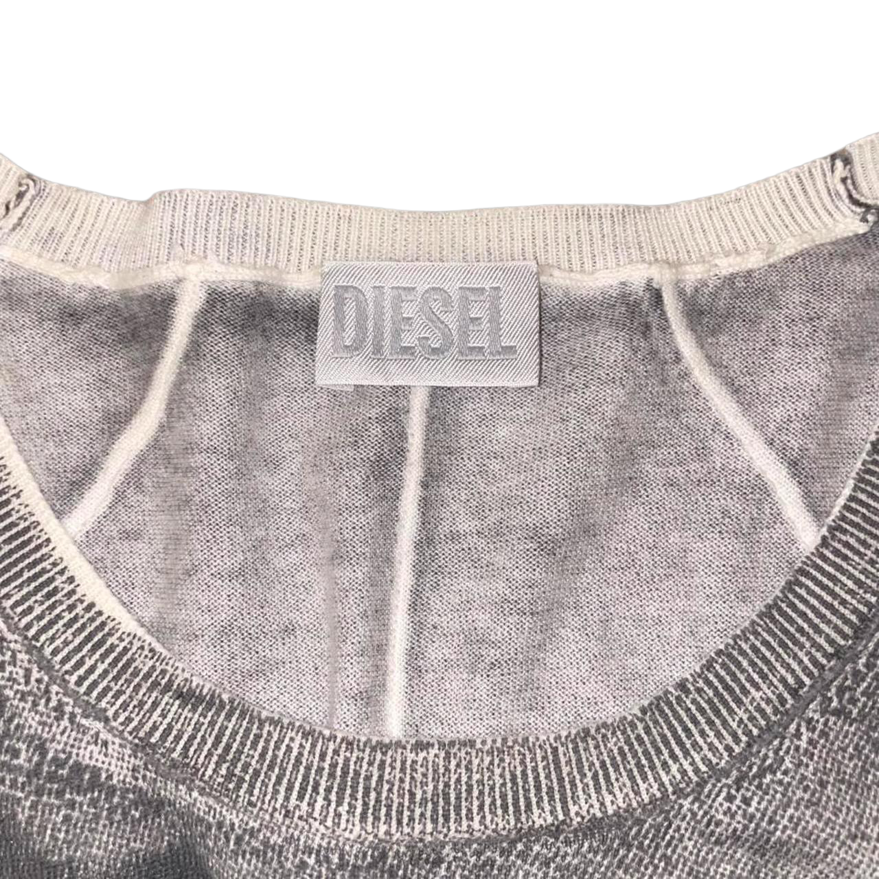 Diesel gray graphic knit top