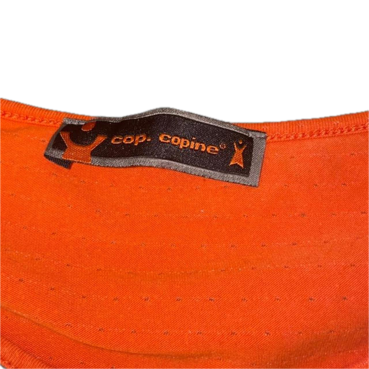 Cop. Copine white and orange cut out avant garde top