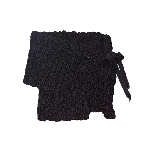 Cop. Copine black knit asymmetric off the shoulder shrug