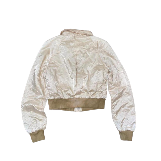 Diesel cream satin embroidered jacket