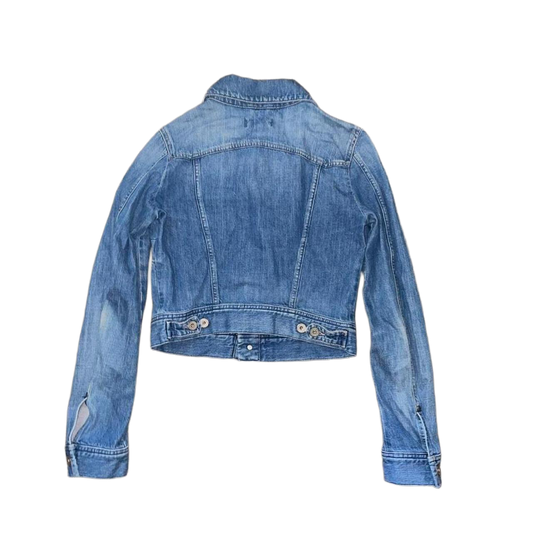 Diesel medium wash button up utility jacket