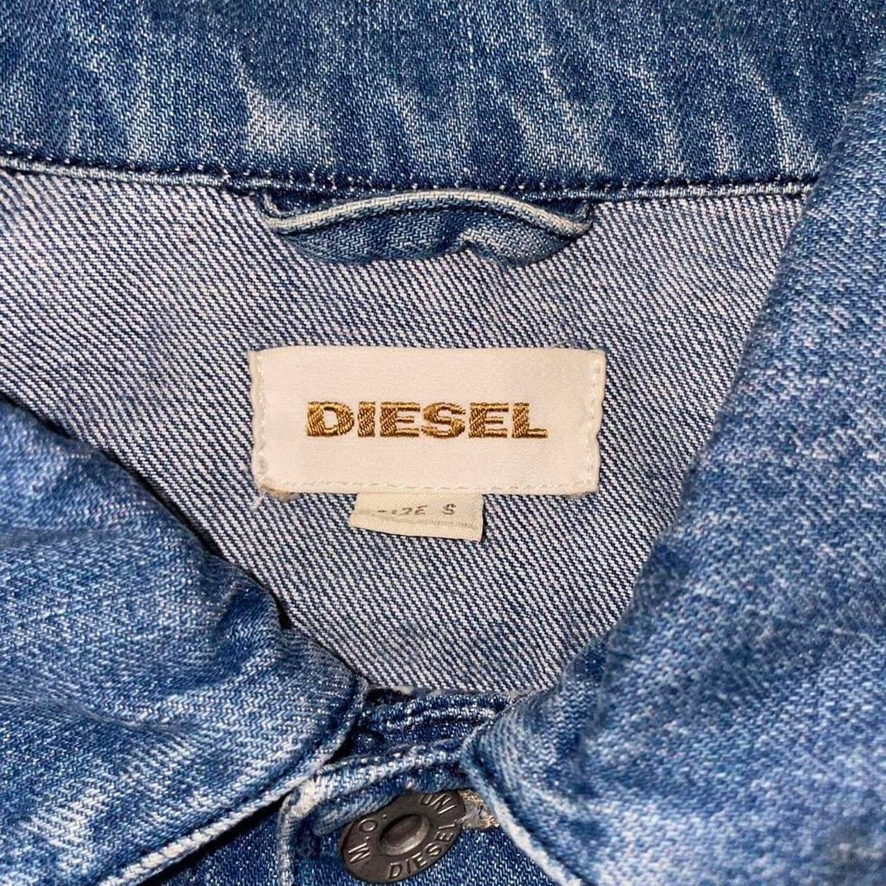 Diesel medium wash button up utility jacket