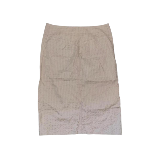 Cop. Copine tan embroidered midi skirt