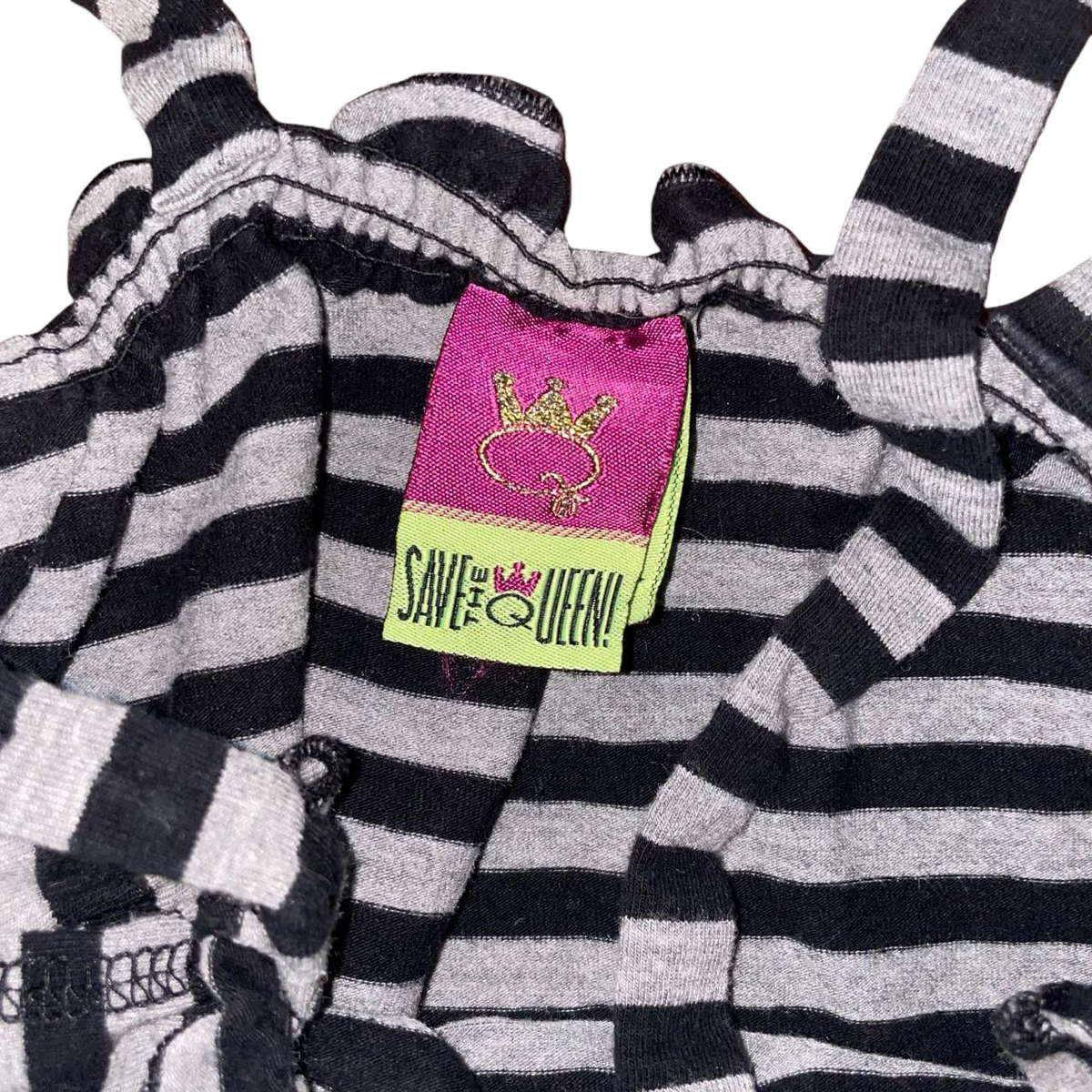 Save the Queen striped graphic cami