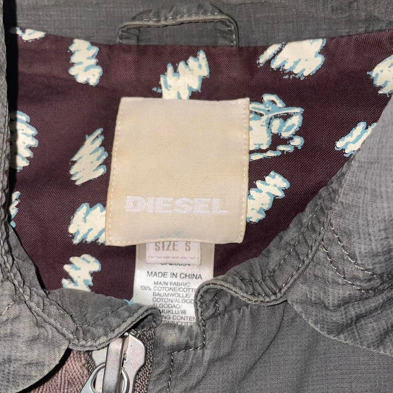 Diesel khaki green asymmetric zip up utility jacket