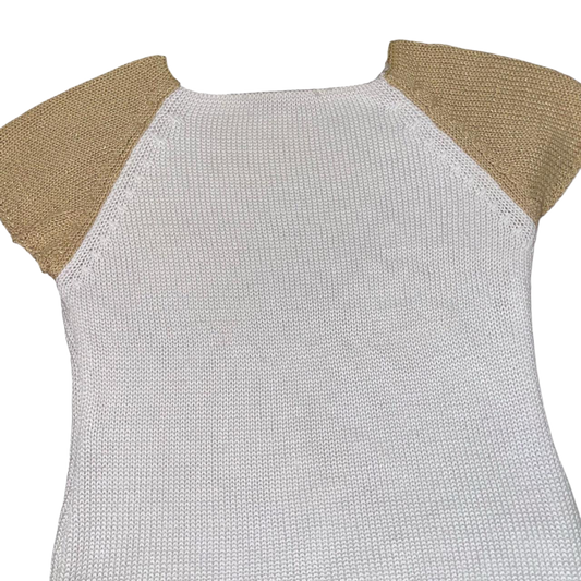 Miss Sixty white and beige knit top | mid-2000s