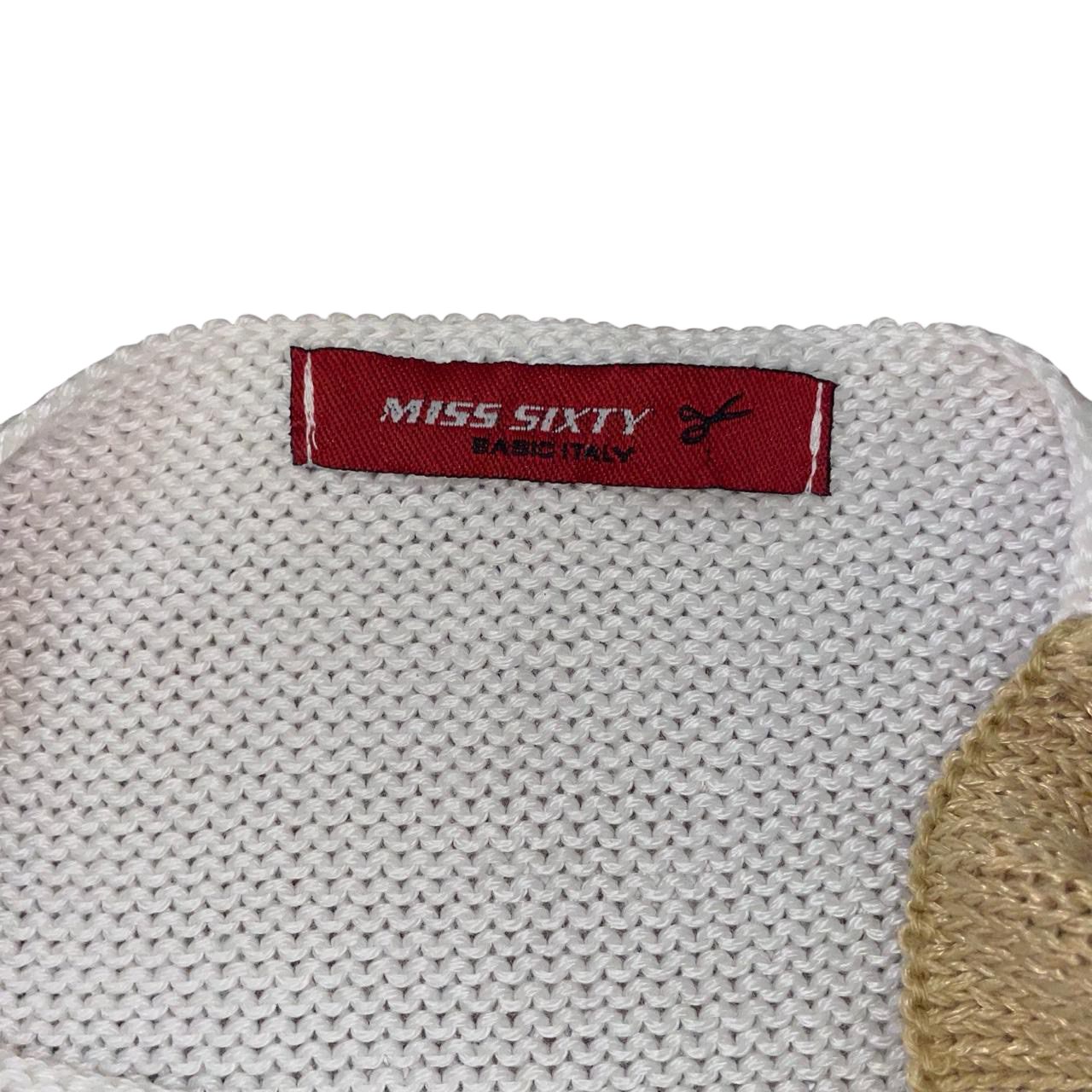 Miss Sixty white and beige knit top | mid-2000s