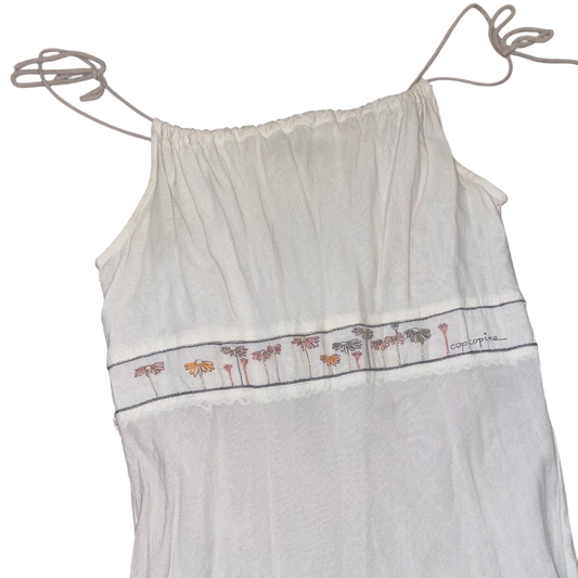 Cop. Copine white graphic embroidered maxi dress | mid-2000s
