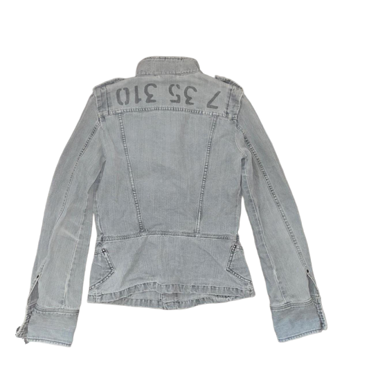 Diesel gray denim fitted utility jacket