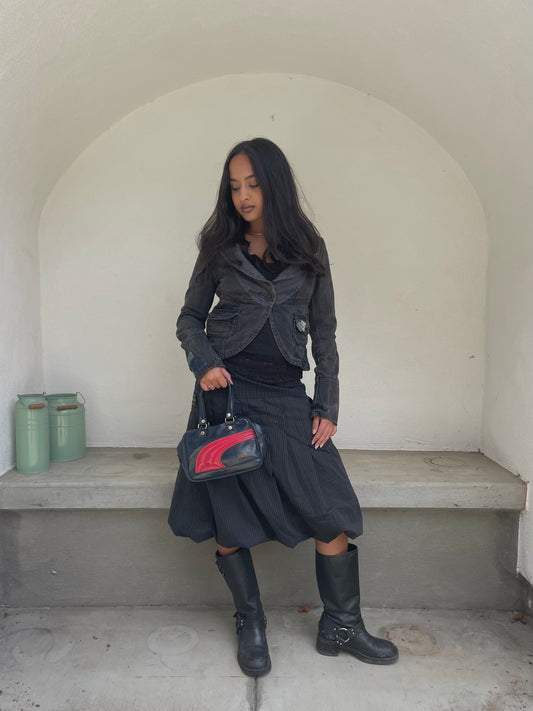 Miss Sixty dark wash denim utility jacket with stud detail