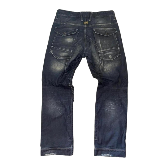 G-Star faded dark wash utility jeans