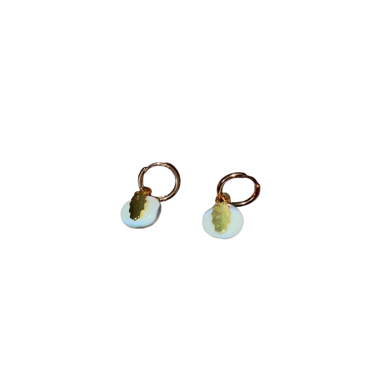 Handmade abstract marbled glass drop earrings