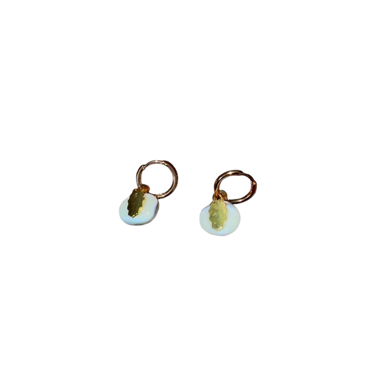 Handmade abstract marbled glass drop earrings