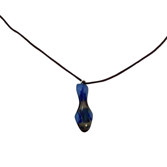Handmade glass-fused fish pendant necklace