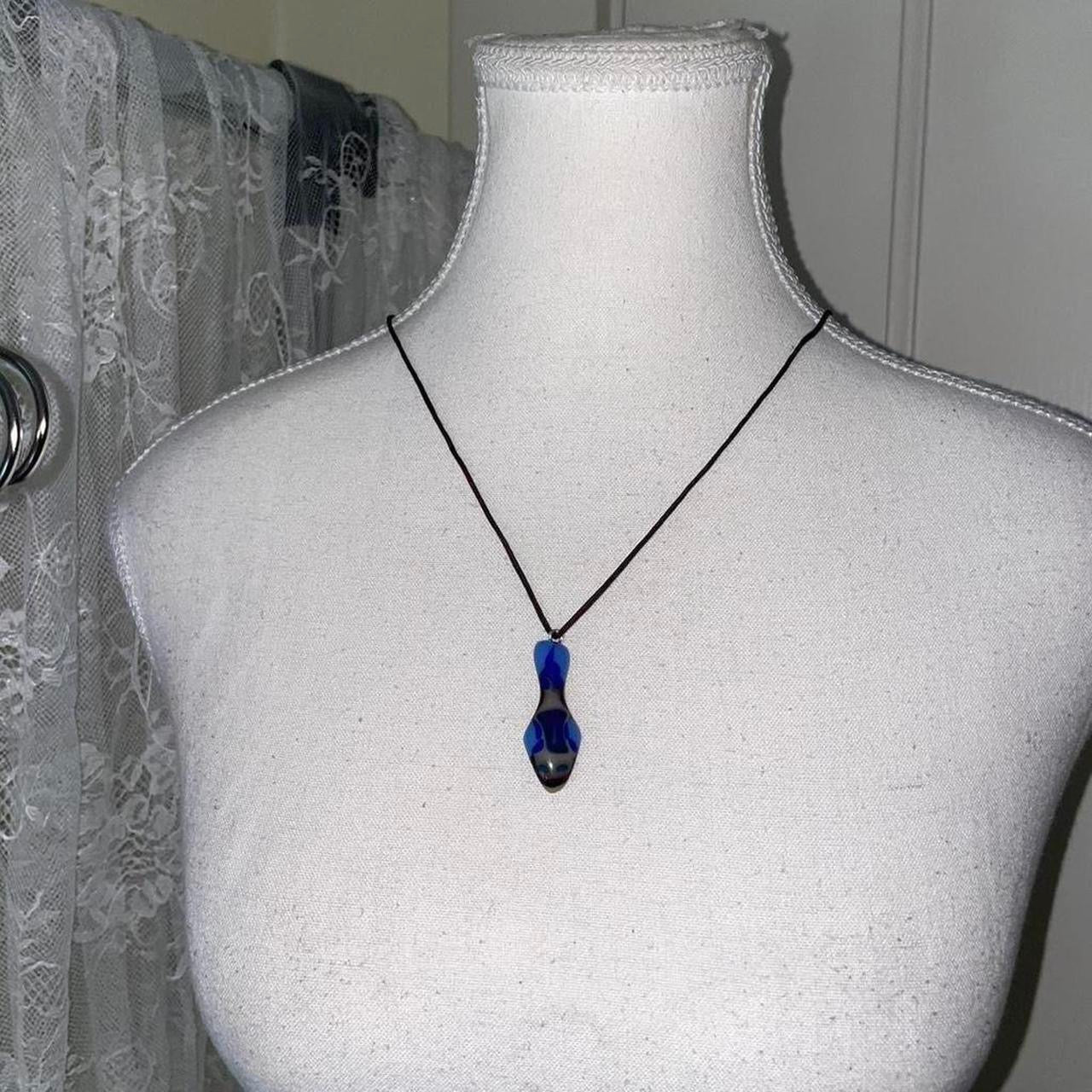 Handmade glass-fused fish pendant necklace