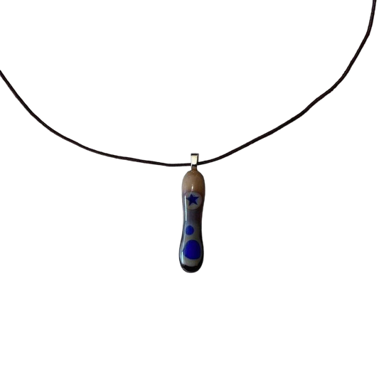 Handmade earth-tone pendant necklace with star detail