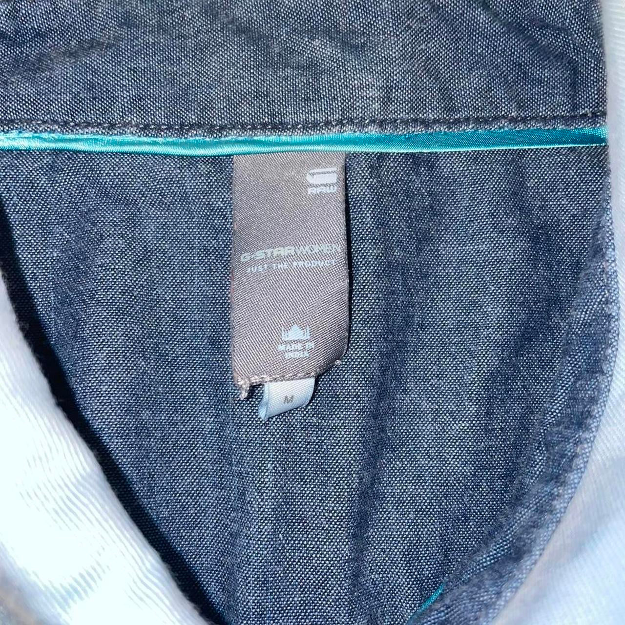 G-Star light wash denim button up fitted top