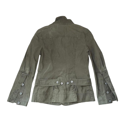 Diesel khaki green asymmetric utilitarian jacket