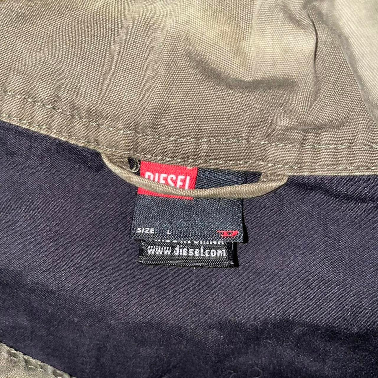 Diesel khaki green asymmetric utilitarian jacket