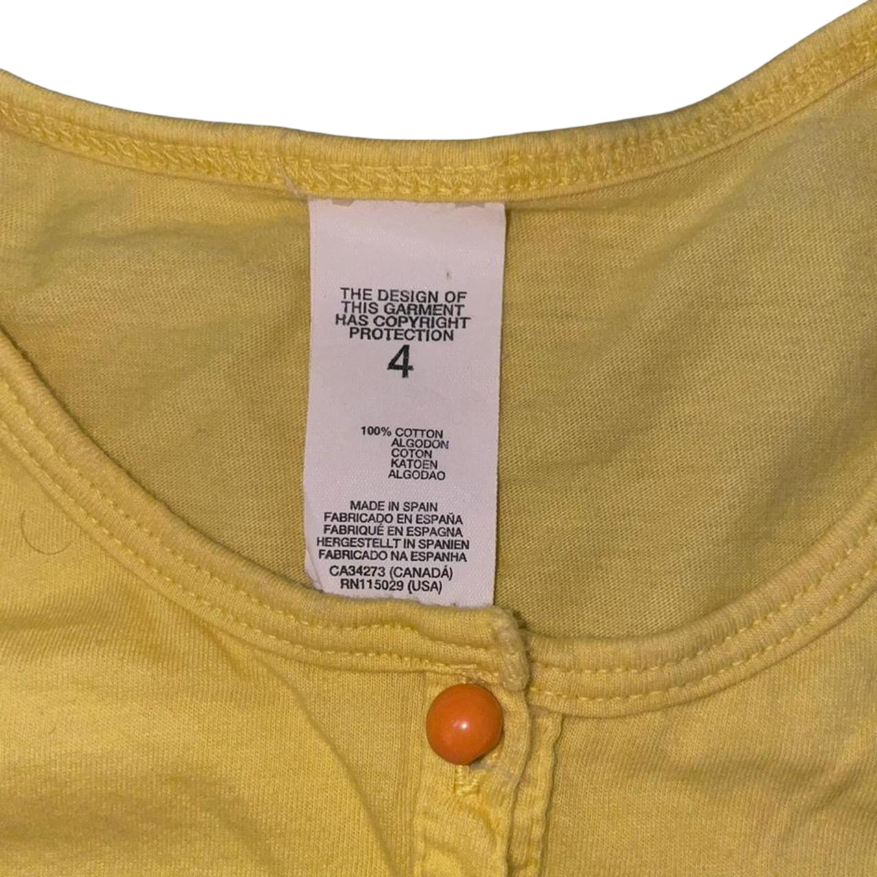 Custo Barcelona yellow graphic button up baby tee