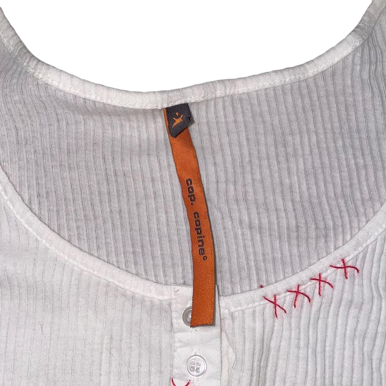 Cop. Copine white ribbed graphic top