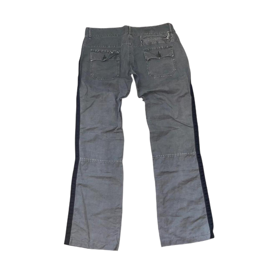 Diesel dark gray low waisted boot cut pants with button detailing