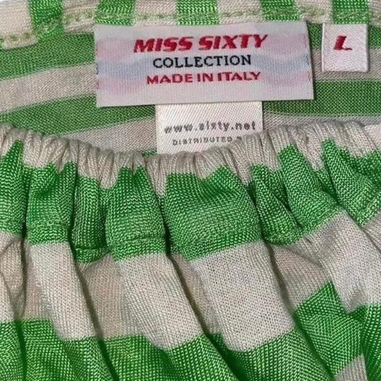 Miss Sixty green striped layered cami