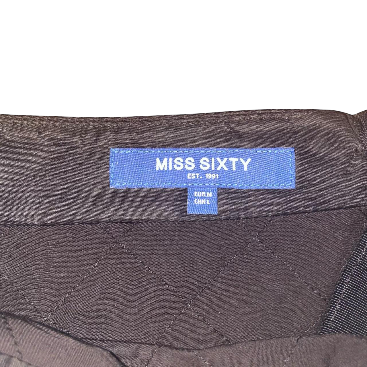 Miss Sixty black asymmetric mini skirt with unique zipper detailing | late-2000s