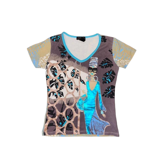 Custo Barcelona brown european graphic baby tee