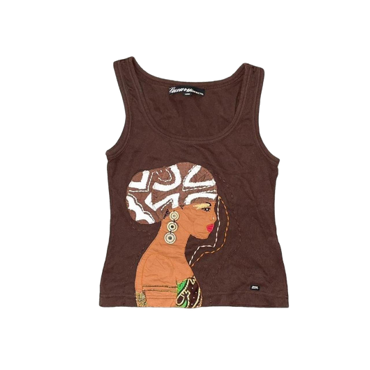 Miss Sixty brown embroidered tank