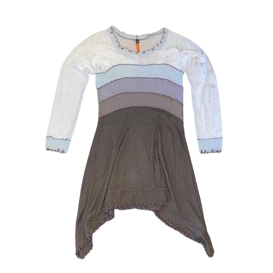 Cop. Copine gray color-block fairy hem dress