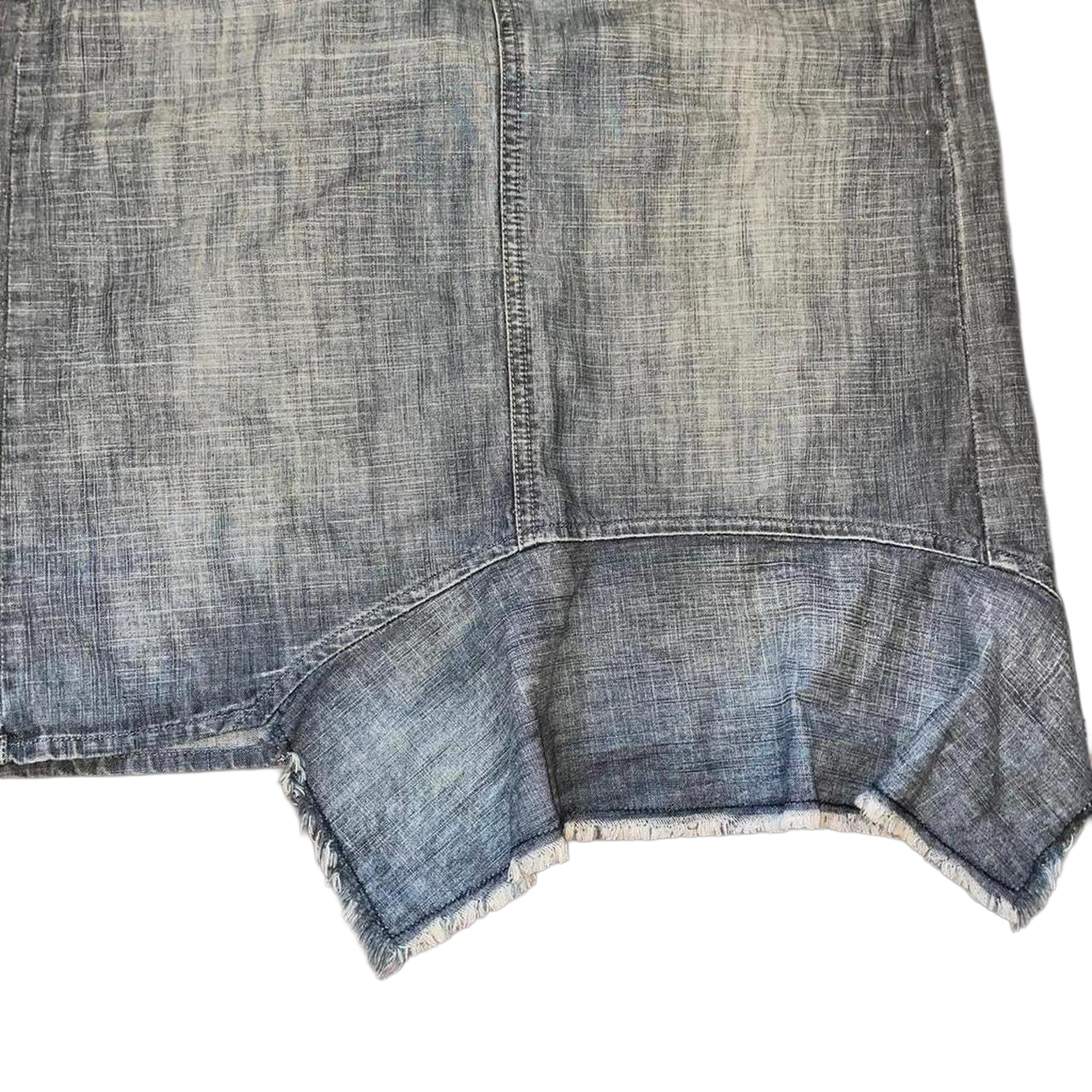 Diesel faded denim asymmetric midi skirt