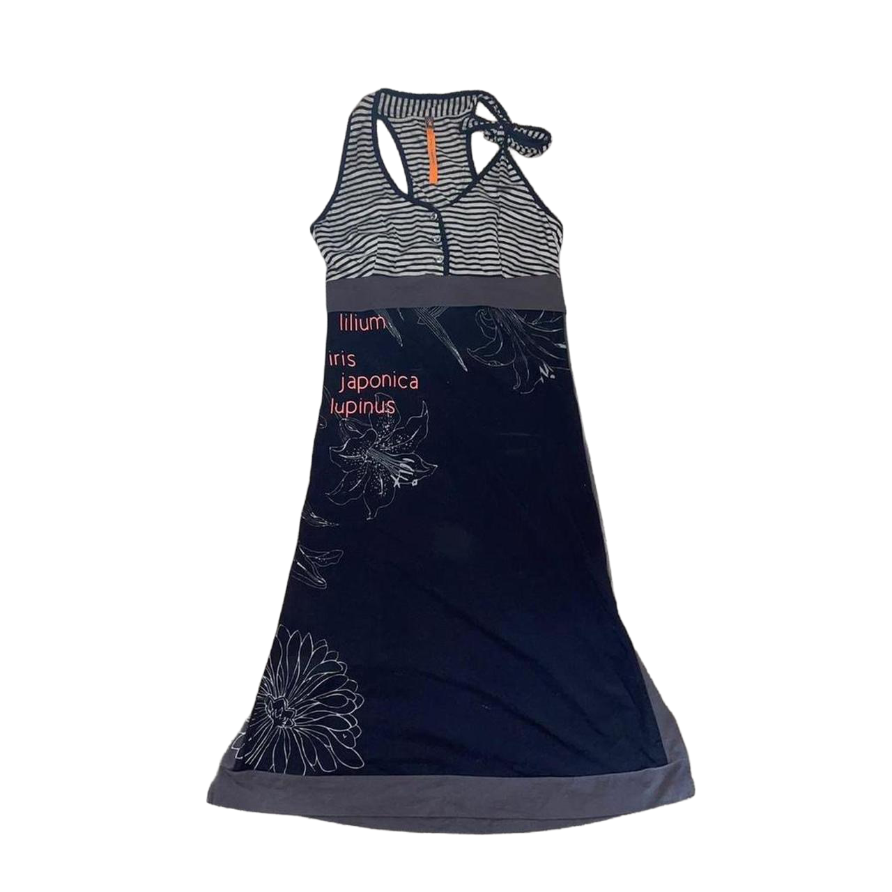 Cop. Copine black stripe graphic midi dress