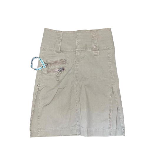Diesel army green utility midi skirt with zipper details