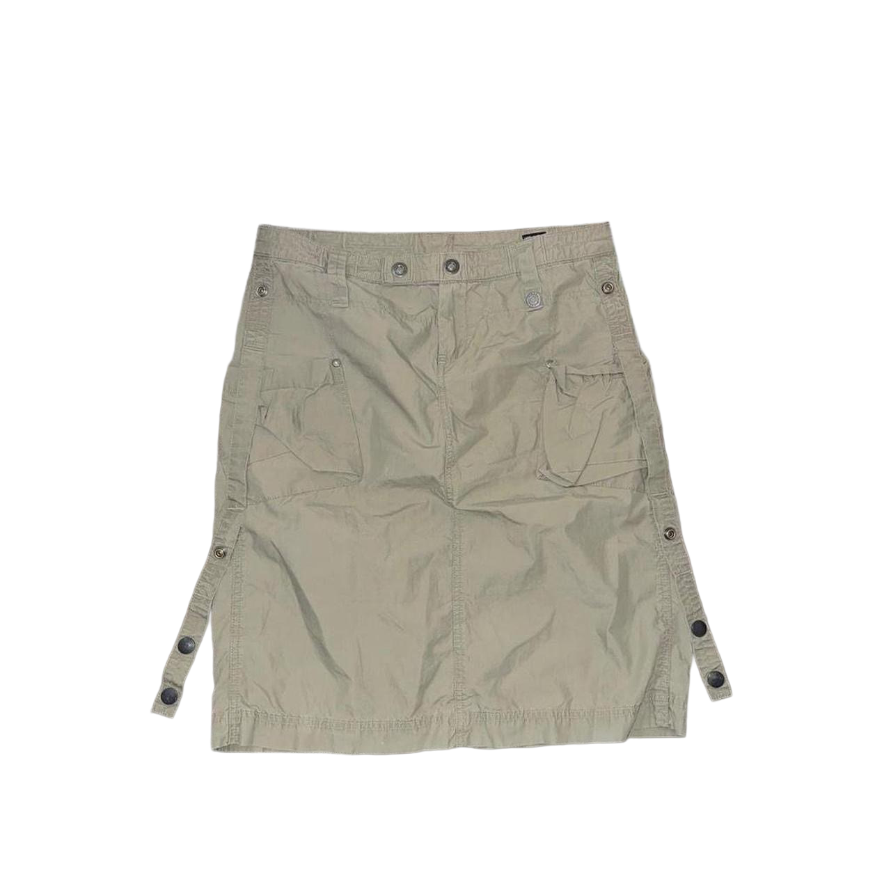 Diesel army green utility midi skirt with adjustable hemline