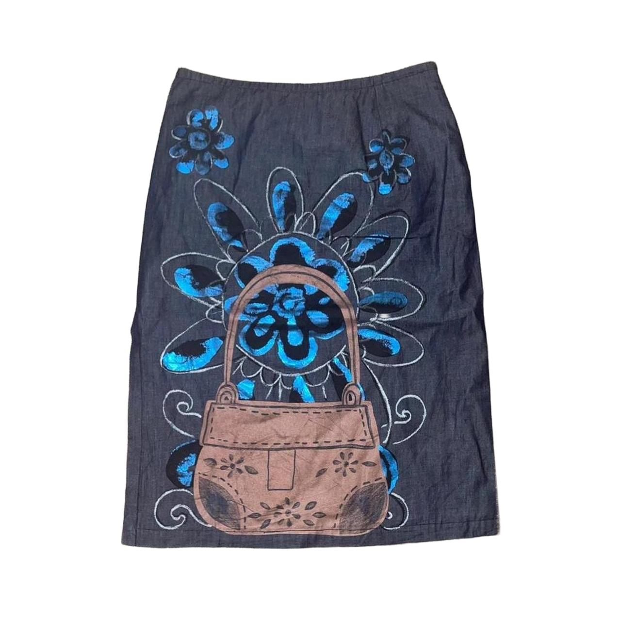 Custo Barcelona metallic graphic midi skirt