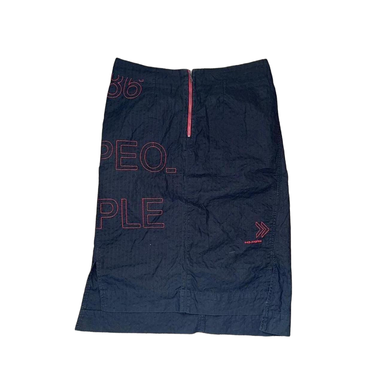 Cop. Copine black midi skirt with red accents