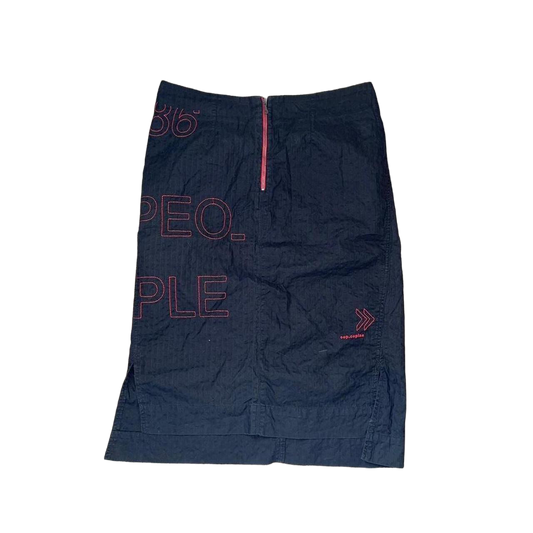 Cop. Copine black midi skirt with red accents