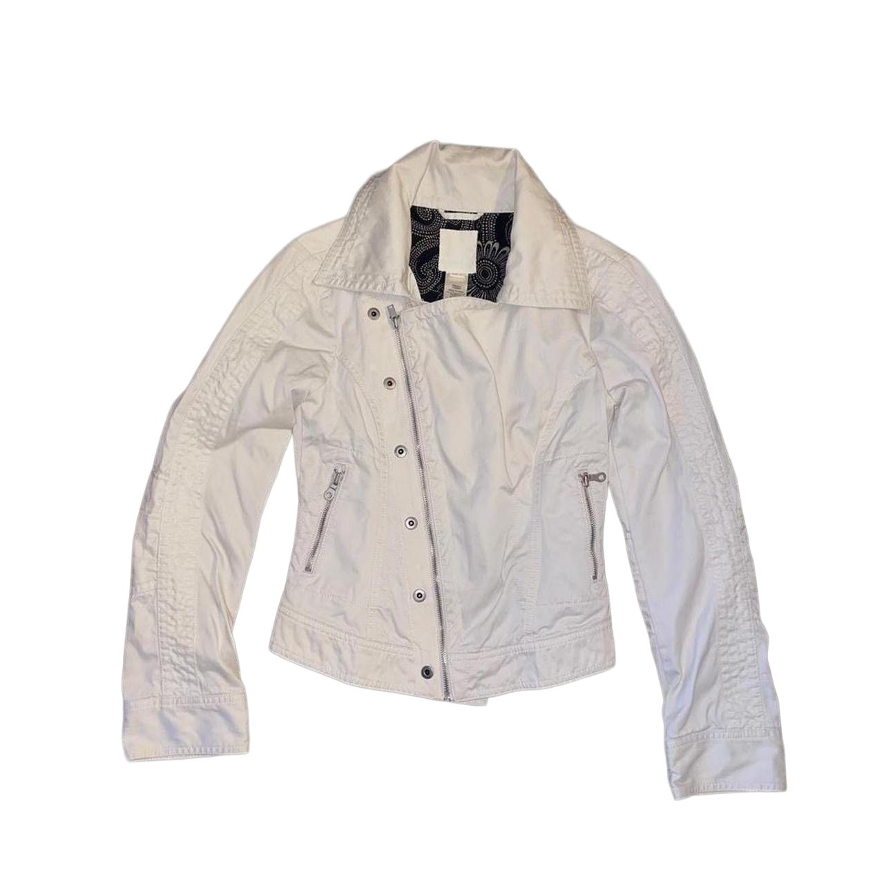 Diesel cream asymmetric utility jacket