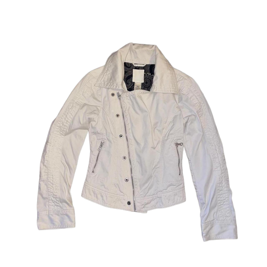 Diesel cream asymmetric utility jacket