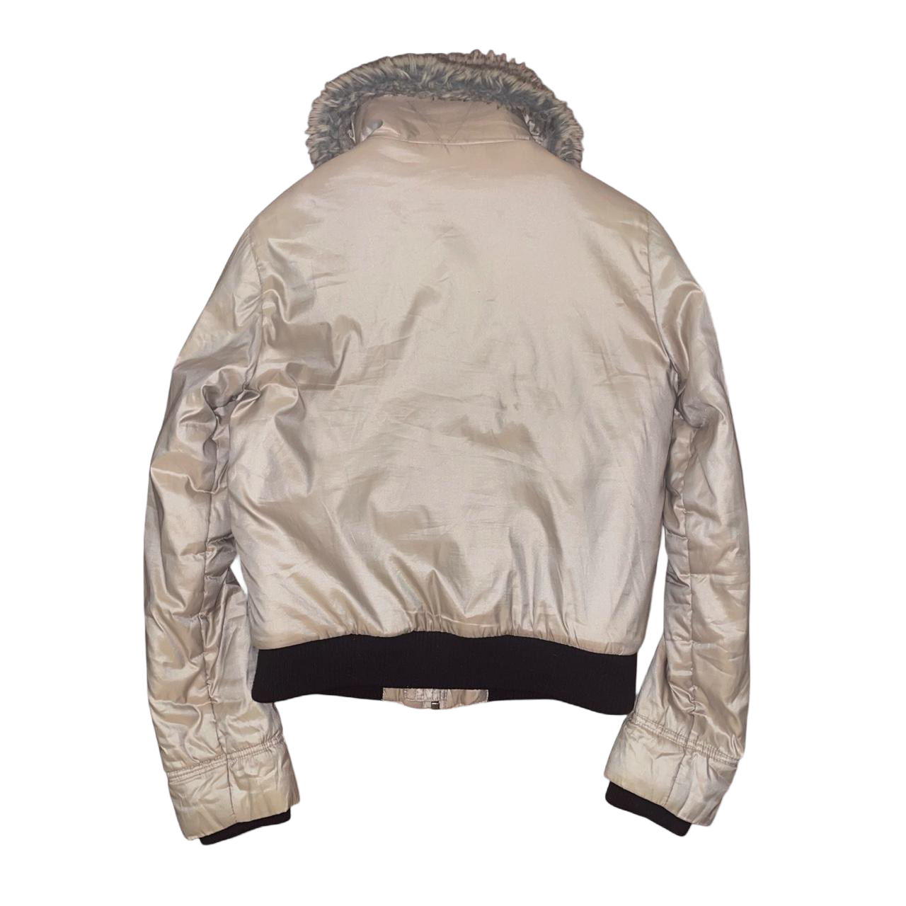 Miss Sixty tan faux fur puffer jacket