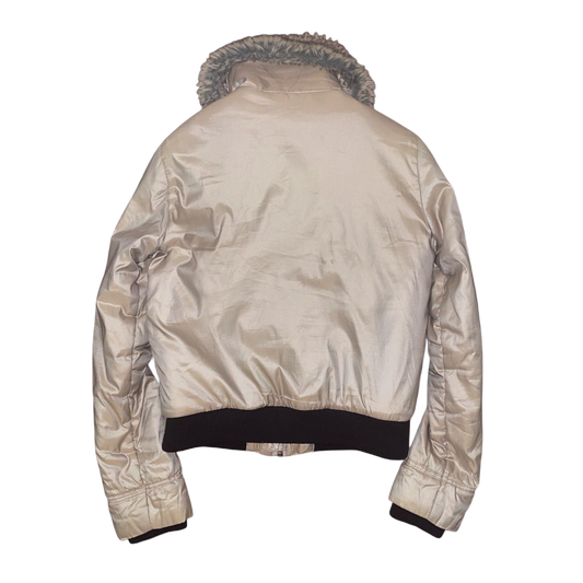Miss Sixty tan faux fur puffer jacket