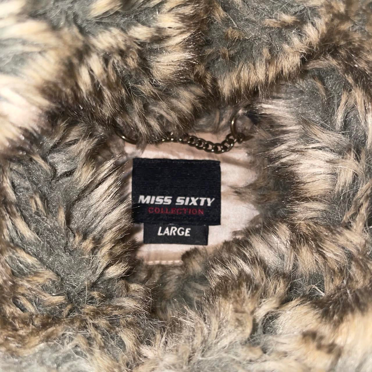 Miss Sixty tan faux fur puffer jacket