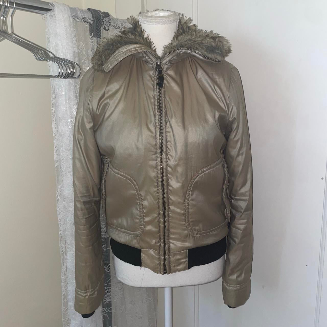 Miss Sixty tan faux fur puffer jacket