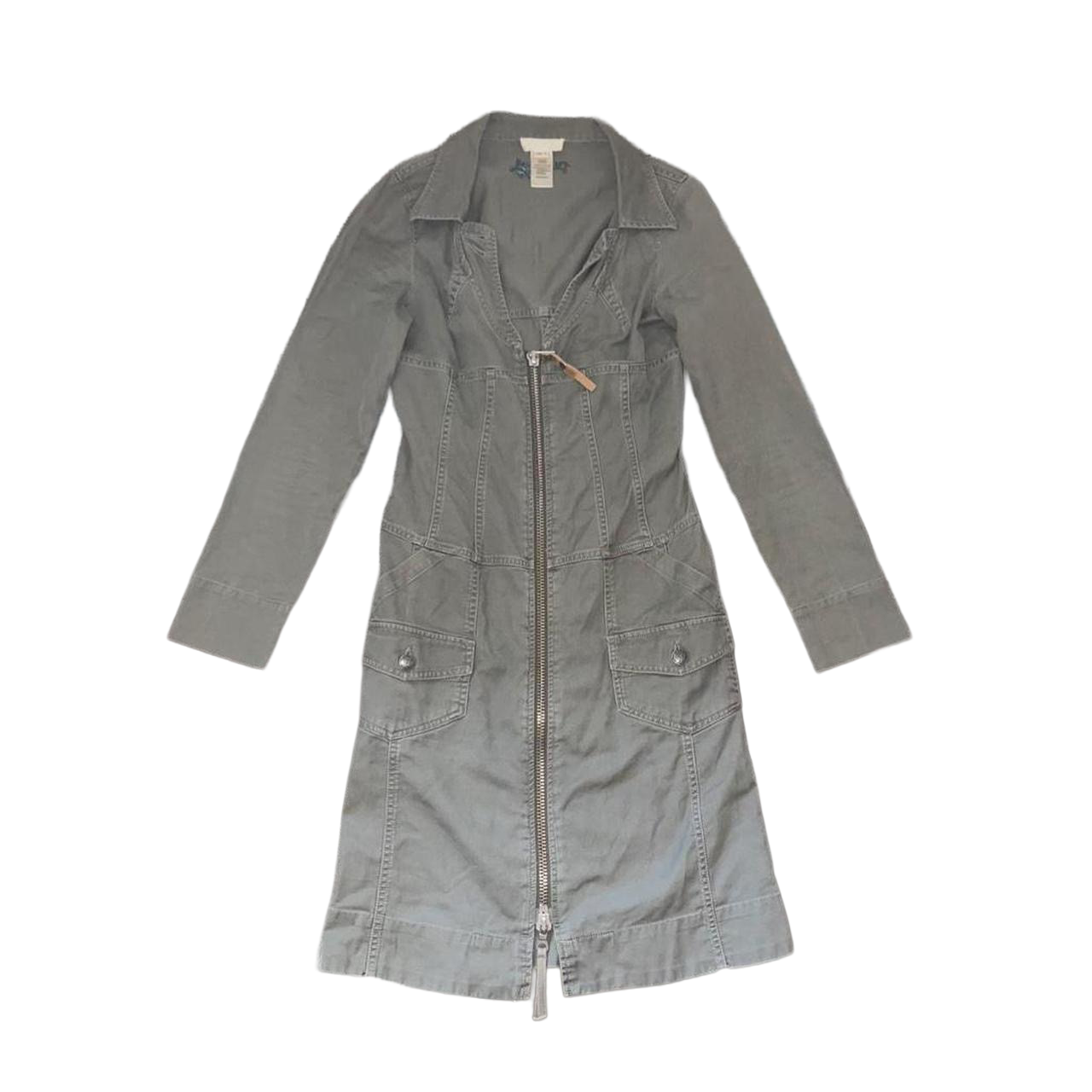 Diesel army green utility zip up fitted dress