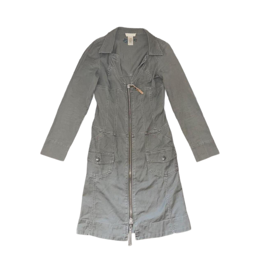 Diesel army green utility zip up fitted dress