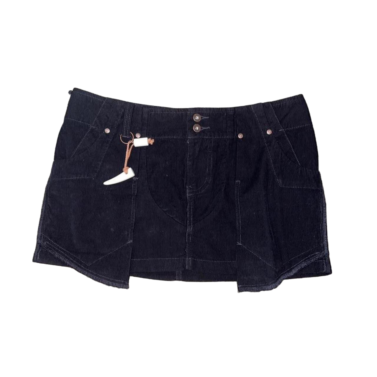 Diesel black corduroy cargo mini skirt