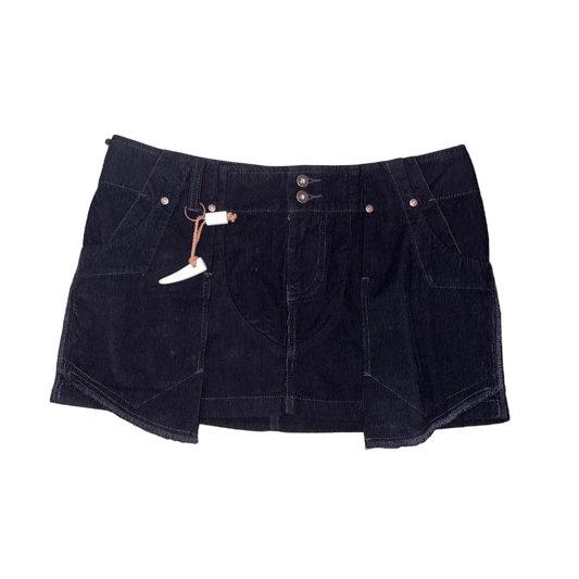 Diesel black corduroy cargo mini skirt