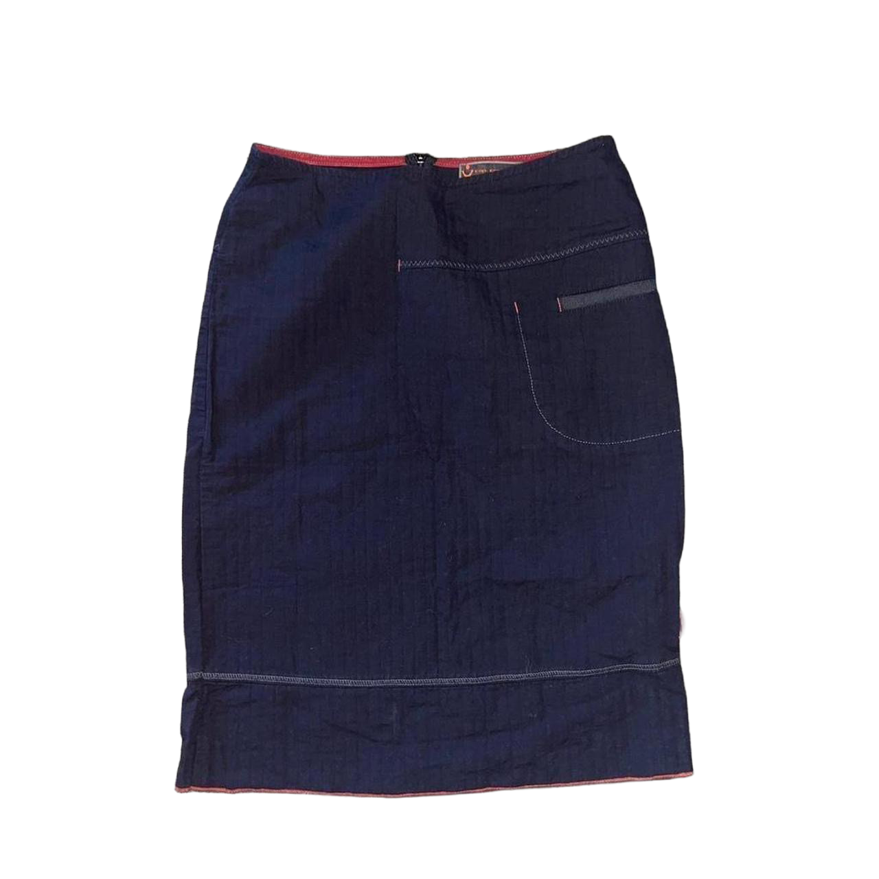 Cop. Copine black midi skirt with orange accents